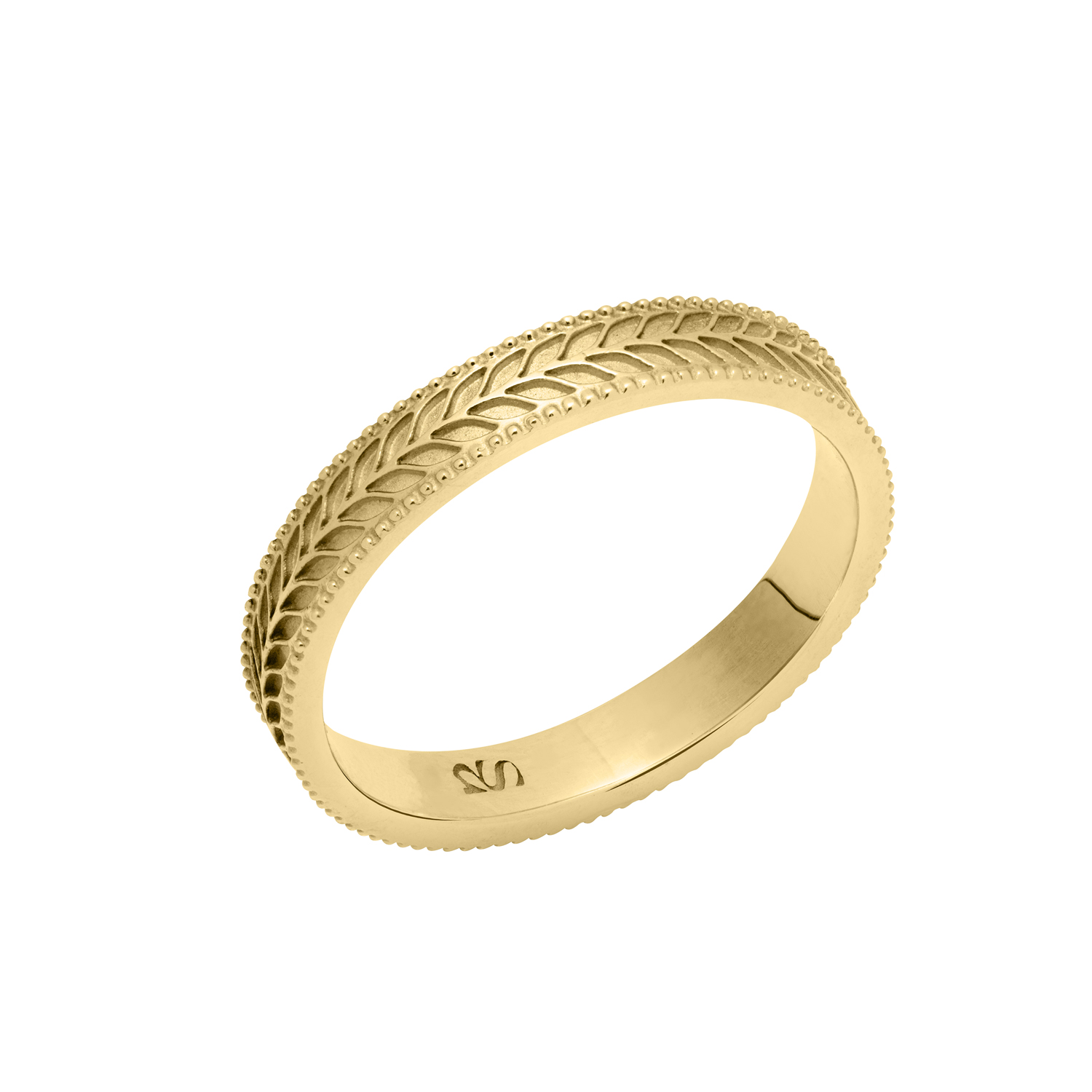 Złoty pierścionek boho z kłosem „Sophie"